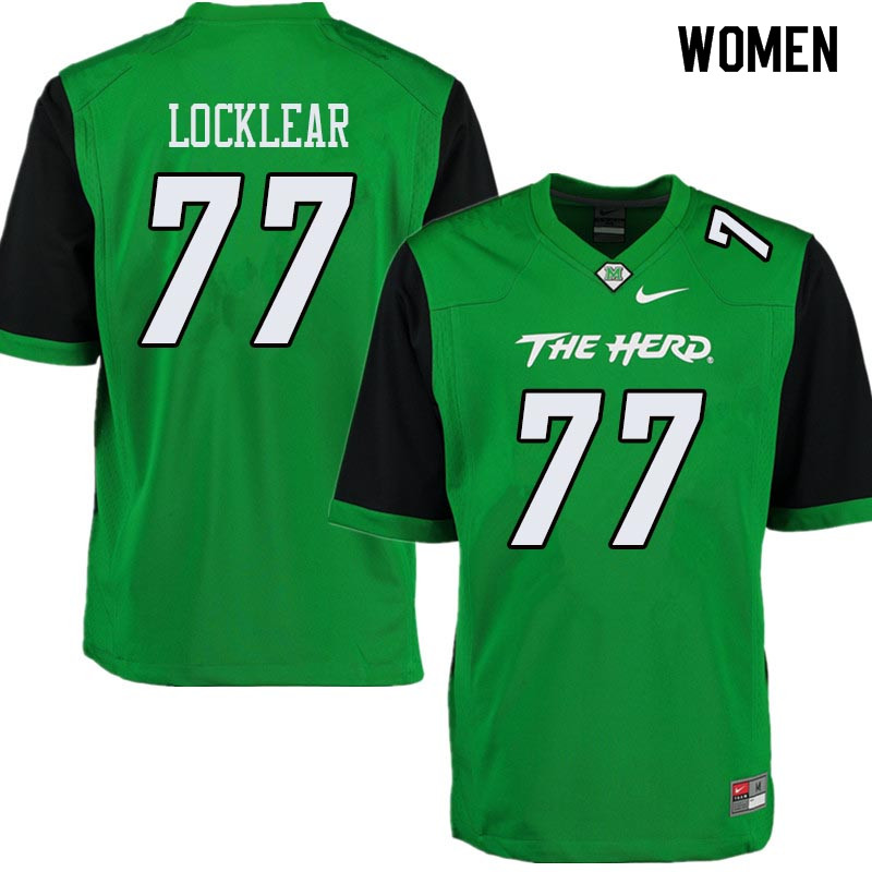 Women #77 Alex Locklear Marshall Thundering Herd College Football Jerseys Sale-Green - Click Image to Close